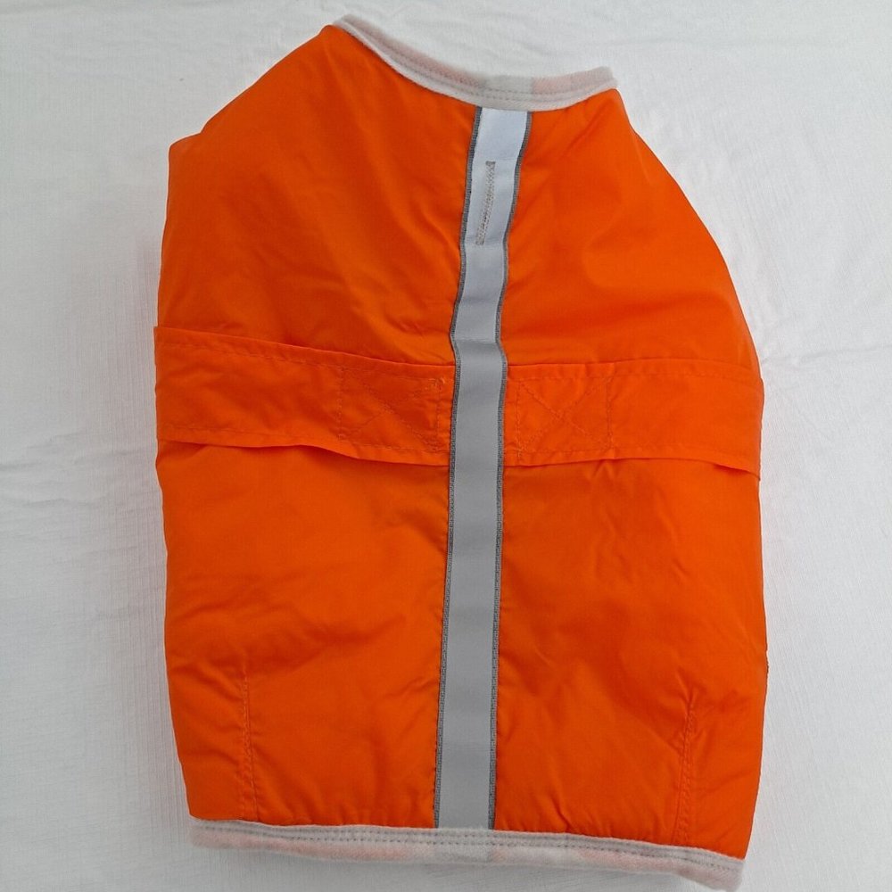 Dog Jacket Reversible Water Resistant Reflective Strip Orange Camouflage Large